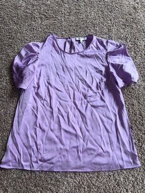 Milly 94% silk lilac blouse size medium